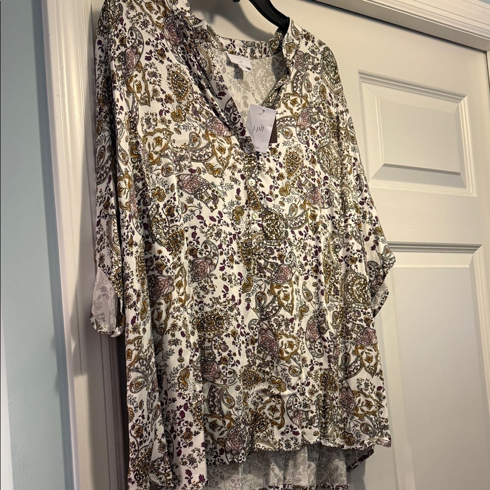J. Jill Multicolor Paisley Blouse New. Size 2X Soft